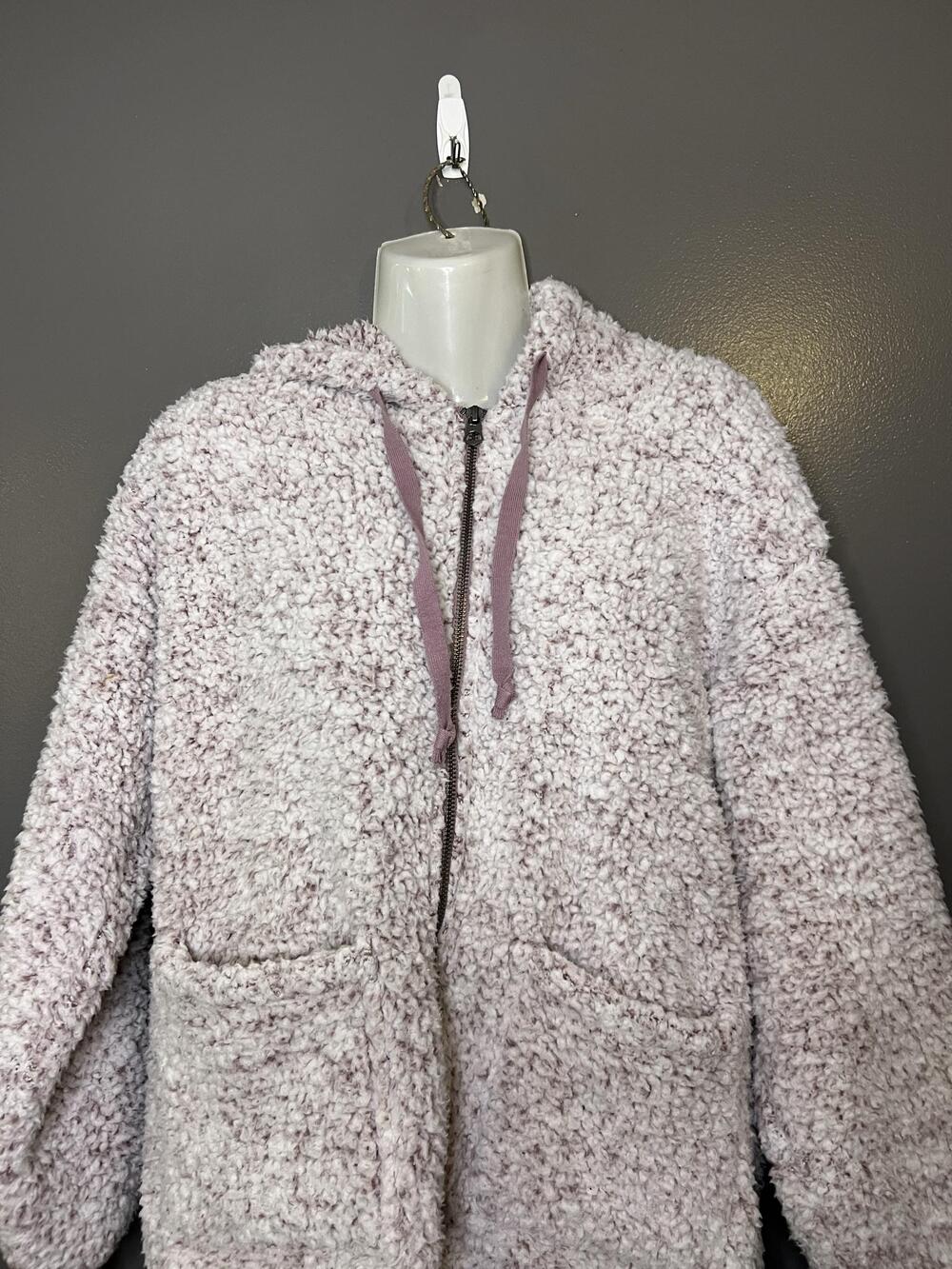 American Eagle Outfitters Hoodie Womens Small Pink Sherpa Fleece Full Zip